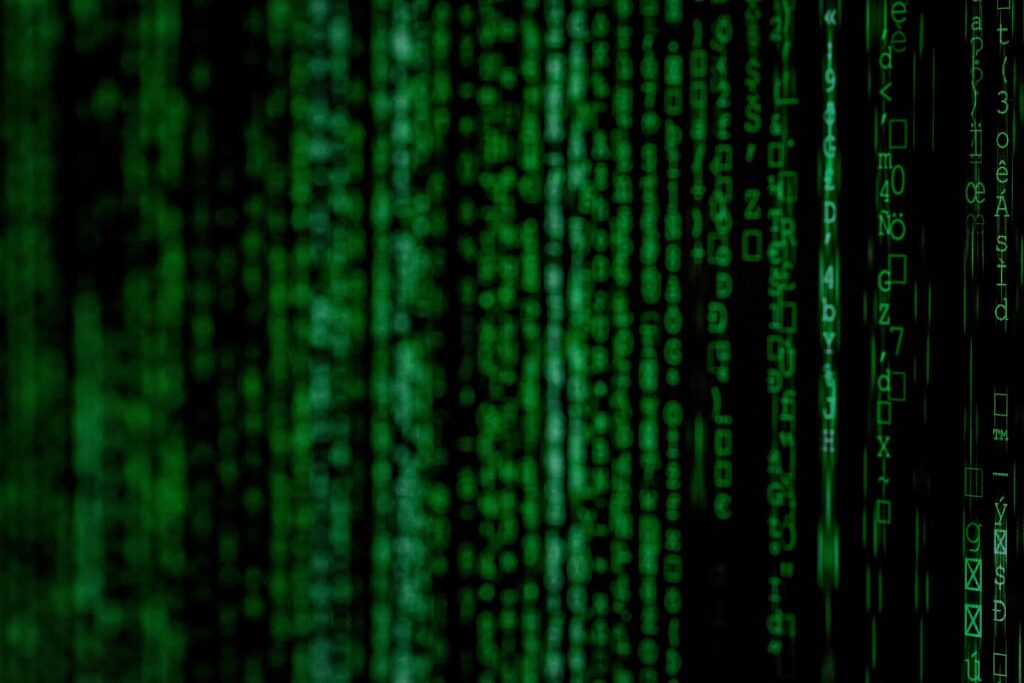 Green lines of code against a black background.